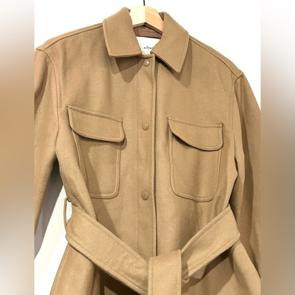 Aritzia Wilfred Rialto Wool Belted Shirt Jacket Camel Tan XS - Picture 5 of 9